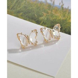 Clear Butterfly Stud Earrings